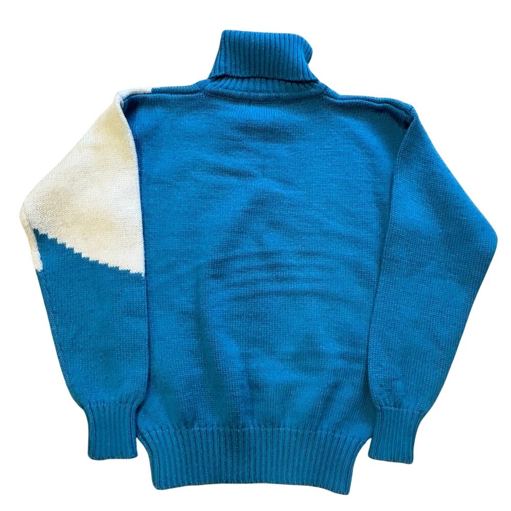 Nils Women’s Turtleneck Chunky Knit Sweater Sweater Blue Ski Vintage Alpine - Picture 5 of 8
